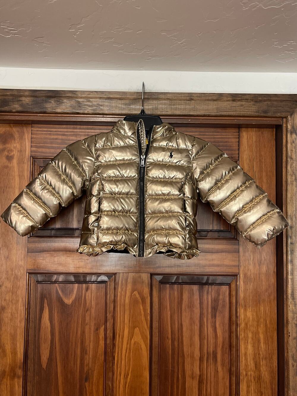 Polo Ralph Lauren, Little Girl, gold lamé puffer jacket size 2T